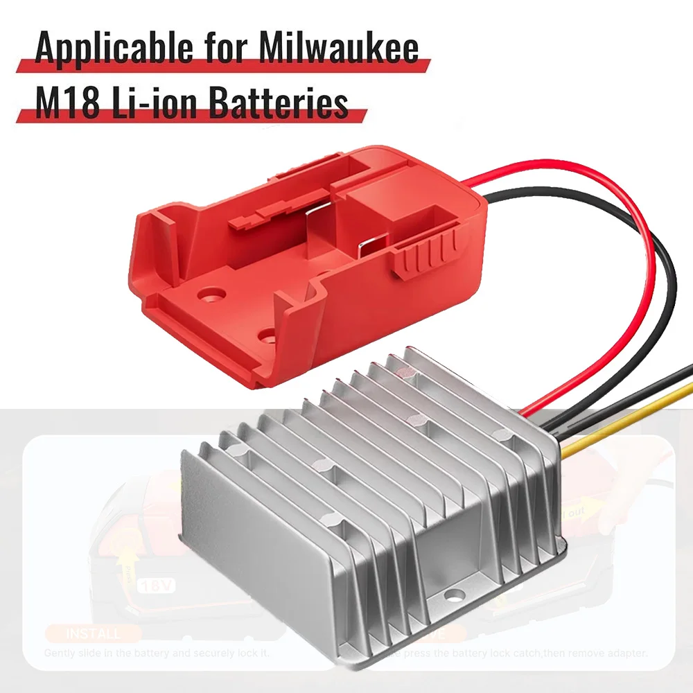 Convertidor reductor de 18V a 12V para adaptador de batería de rueda eléctrica Milwaukee M18 DC 12V 20A 240W inversor convertidor Buck automático