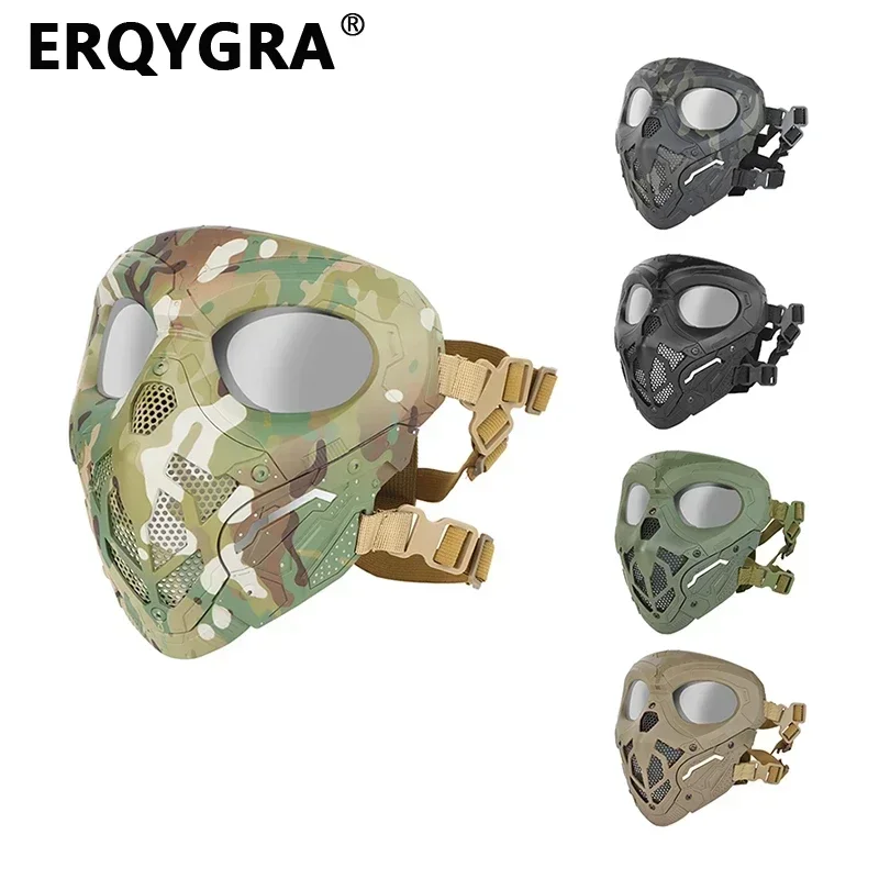 ERQYGRA máscara protectora táctica de cara completa Paintball Airsoft tiro CS accesorios de juego de guerra equipo de accesorios de película de Halloween