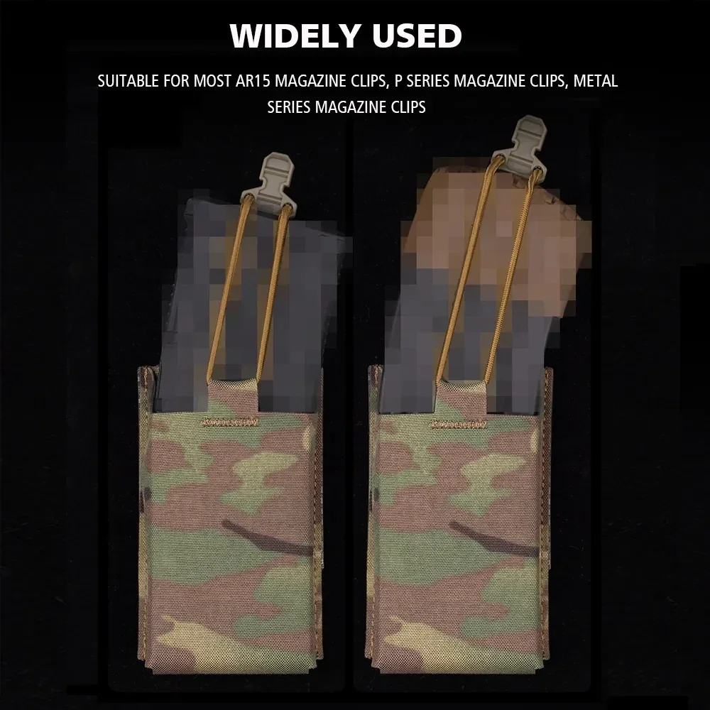 Bolsa táctica para revistas para Rifles de pistola serie AR, bolsa individual Mag, chaleco de caza de liberación rápida, cinturón, bolsa de almacenamiento para transporte - imagen 5