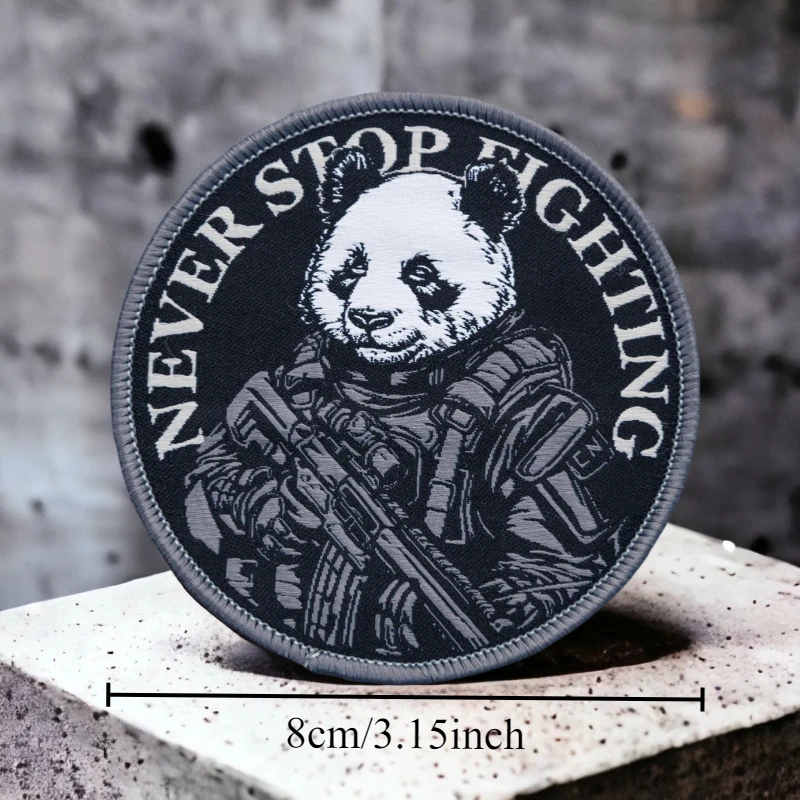 Nuevas pegatinas de tela tejida de Sheikh, insignia de moral de Panda de camuflaje para exteriores, brazalete bordado con gancho y bucle, pegatinas para mochila - imagen 3