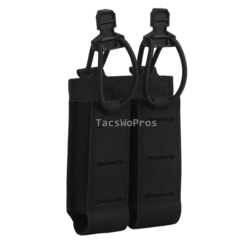 Bolsas para revistas de pistolas Airsoft, sistema MOLLE, bolsa táctica doble Mag de 9mm para tiro al aire libre, herramientas de caza, bolsa portadora - imagen 2