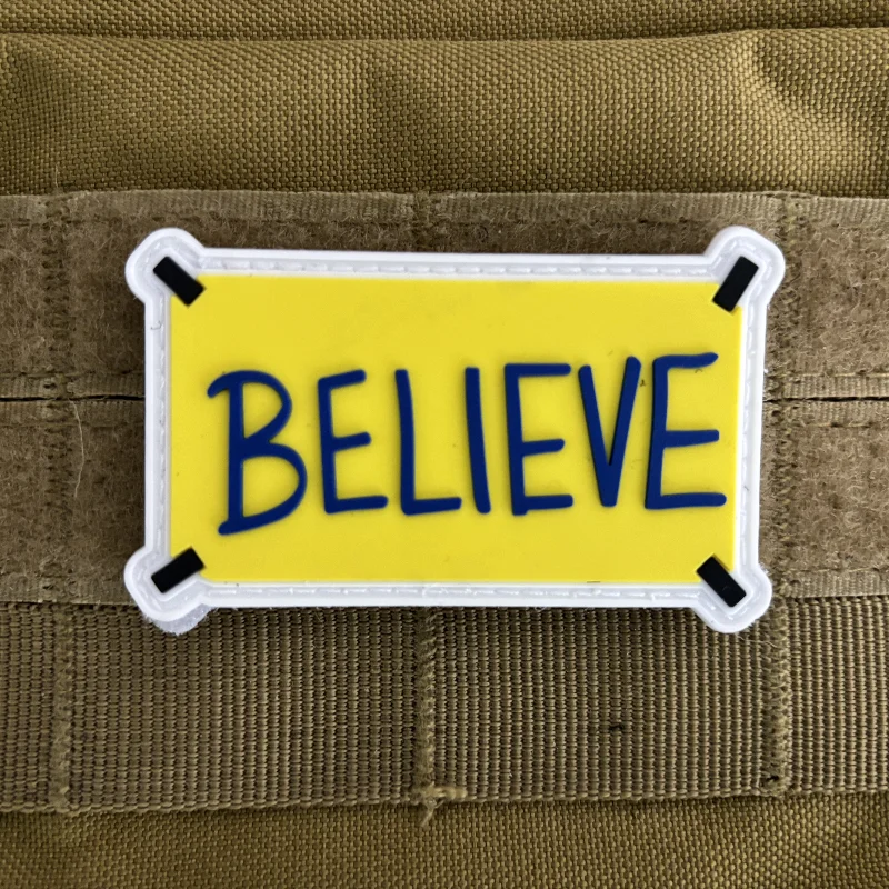 Believe parche de PVC para entrenador de fútbol, parche táctico con logotipo de fútbol AFC, adhesivo de mochila con insignia de moral - imagen 3