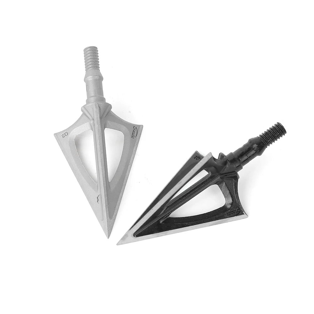 Punta de flecha de hoja de acero inoxidable, puntas de flecha de 100 granos, arco de punta ancha para caza, tiro con arco, accesorios para objetivo, 12 Uds. - imagen 4