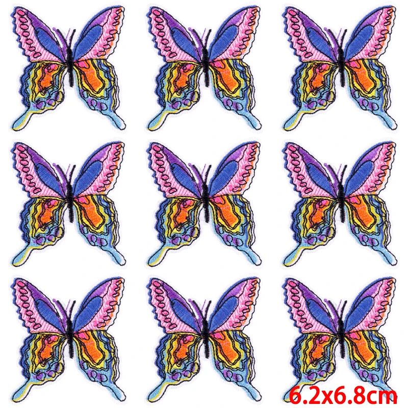 Parche de Hip Hop para planchar en la ropa, parches bordados de setas para ropa, parche Fusible de costura, pegatinas, insignia, 10 unidades por lote - imagen 3