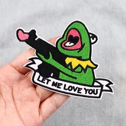 Parche de rana para planchar en la ropa, pegatinas de animales de dibujos animados, parches bordados en la ropa, rayas de ropa DIY