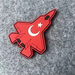 Parches de PVC con insignia de moral divertida de luchador de la Fuerza Aérea turca para ropa, brazalete militar táctico, pegatinas para mochila con gancho