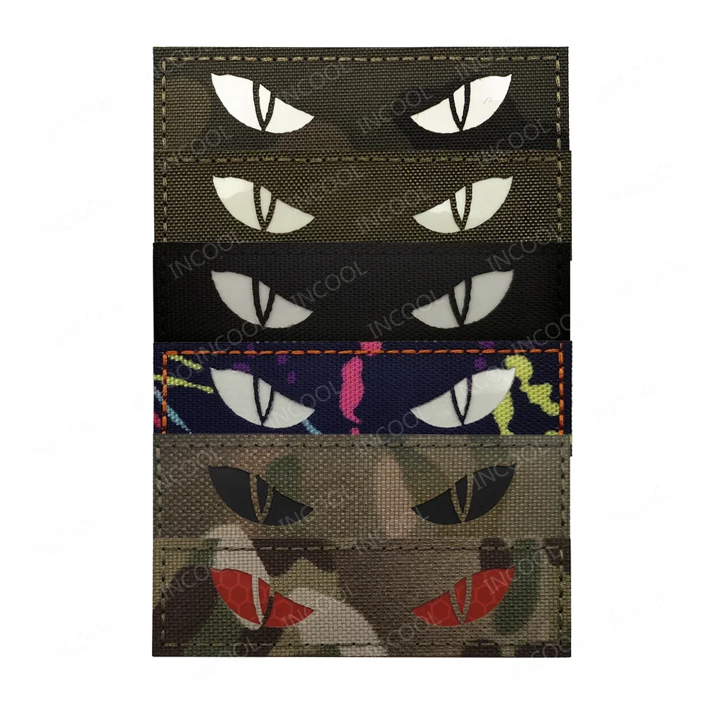 Parches bordados con ojos de animales, Tigre, serpiente, gato, apliques reflectantes infrarrojos IR, parche táctico para ropa, gorra, mochila - imagen 4