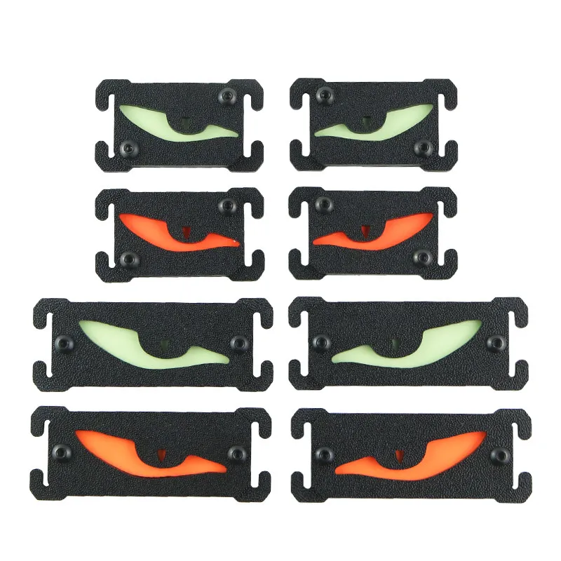 Hebillas de tira de marcado luminoso que brillan en la oscuridad, mochila Molle de plástico para exteriores, chaleco táctico, decoración DIY, ojo del diablo, 1 par