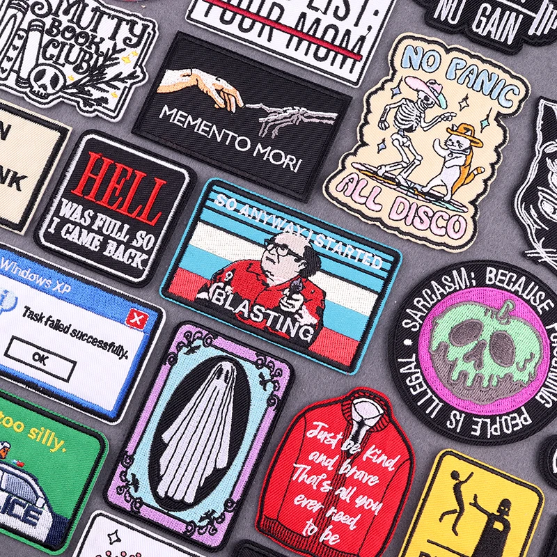 Parche Punk de Hip Hop, parches para planchar para ropa, parches bordados personalizables para ropa, mochila, sombrero, pegatinas decorativas