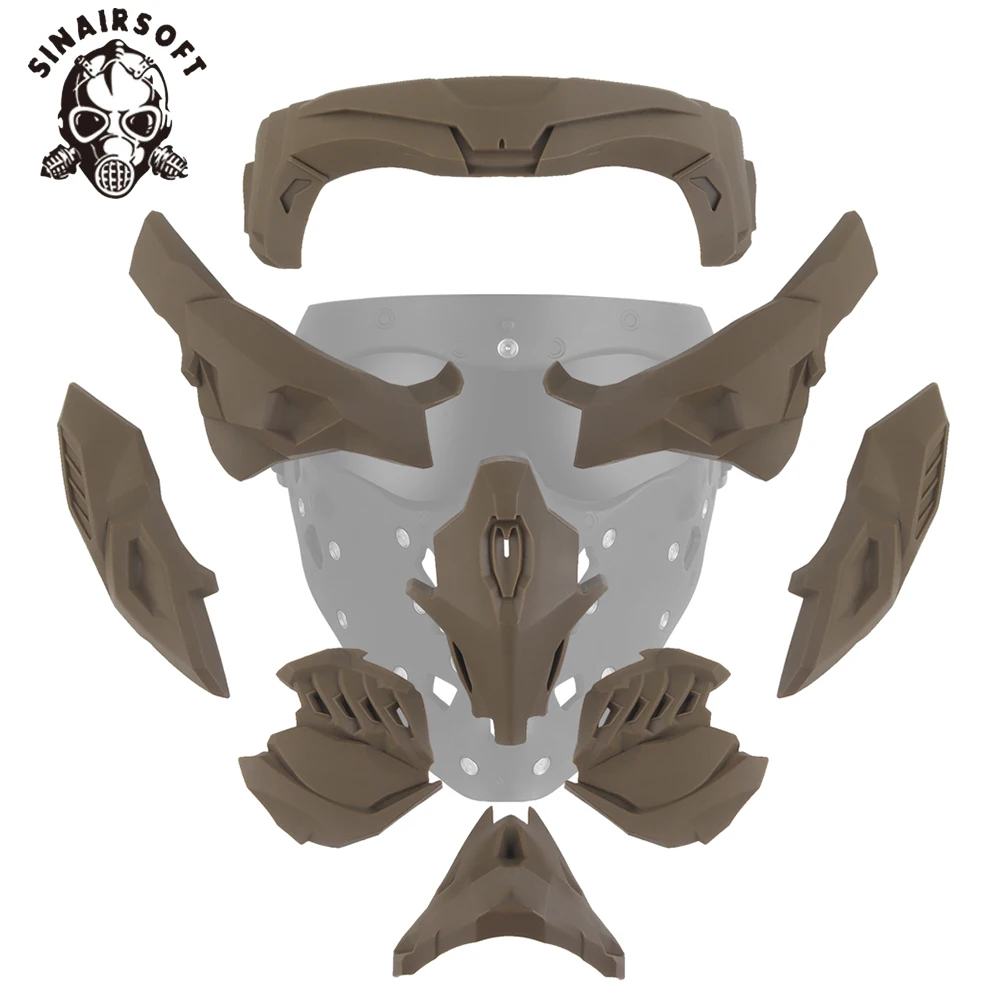 SINAIRSOFT-piezas de máscara táctica Airsoft, tiro, Cosplay, caza, CS, accesorios de película para acampar, armadura de adsorción magnética, visera DIY - imagen 3