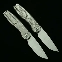 Navaja plegable EDC con mango de titanio y rodamientos cerámicos