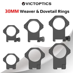 Victoptics anillas de montaje para visor de 30 mm, perfil bajo, medio y alto, para riel Weaver/Dovetail, aleación de aluminio 6063-T6, para mira telescópica de rifle