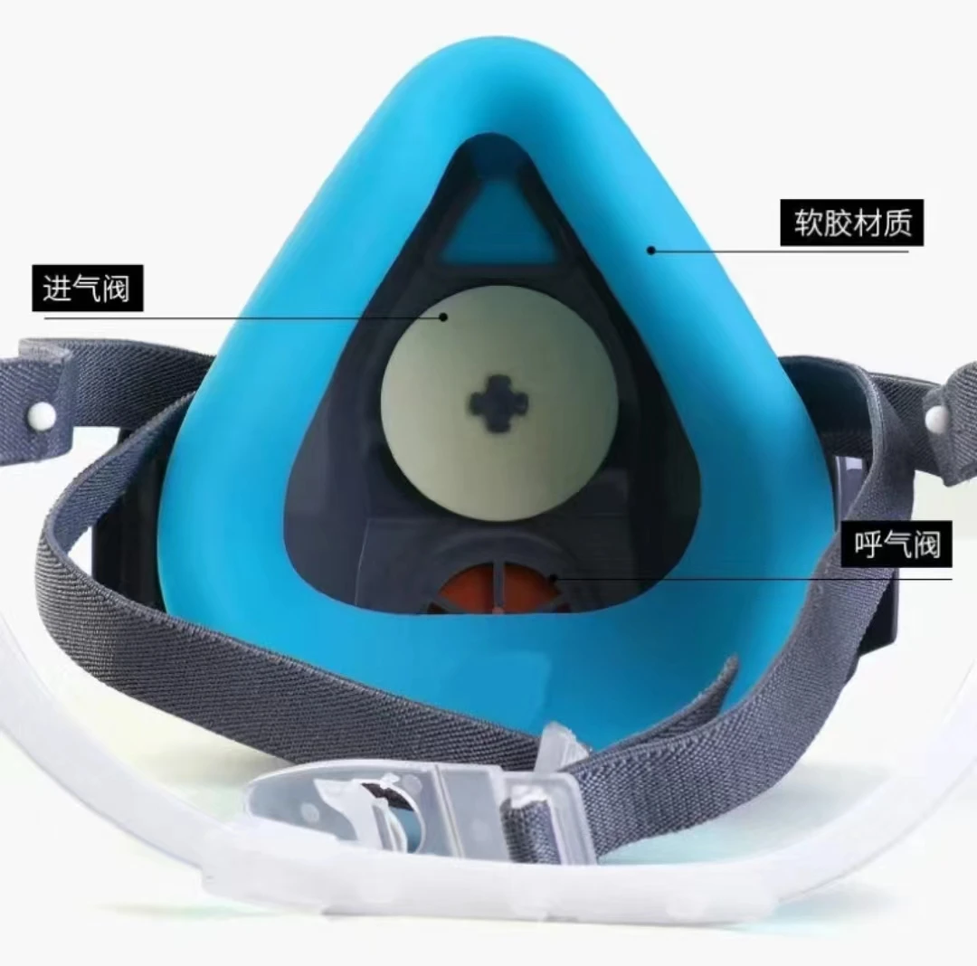 Respirador de media máscara a prueba de polvo de silicona 3200, adecuado para pintura en aerosol, carpintería, molienda, decoración del hogar con accesorio de filtro - imagen 4