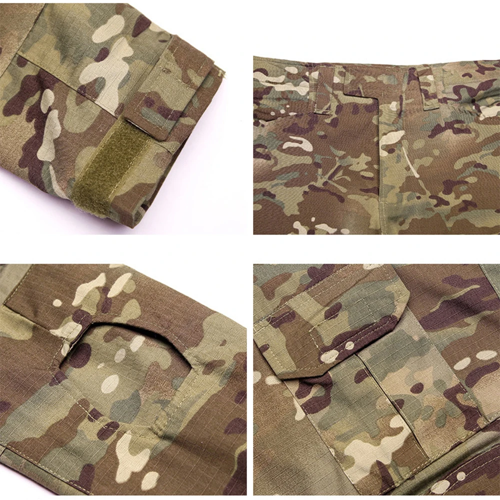 Camisetas de senderismo de entrenamiento táctico al aire libre para hombre, camisa de escalada de manga larga de camuflaje de caza, ropa deportiva transpirable - imagen 4