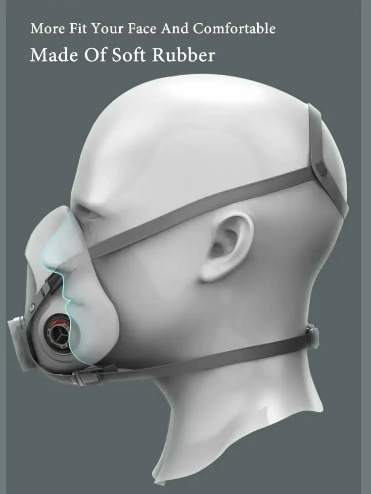 Gafas de seguridad 7 en 1 para P-A-1, respirador reutilizable de media cara para pintura y pulverización, protección 6200 contra el polvo y el Gas - imagen 5