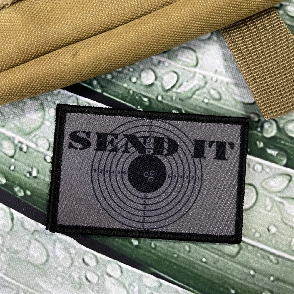 Parches de insignia de moral de objetivo de Rifle, pegatinas impresas de gancho y bucle, mochila táctica del ejército - imagen 3