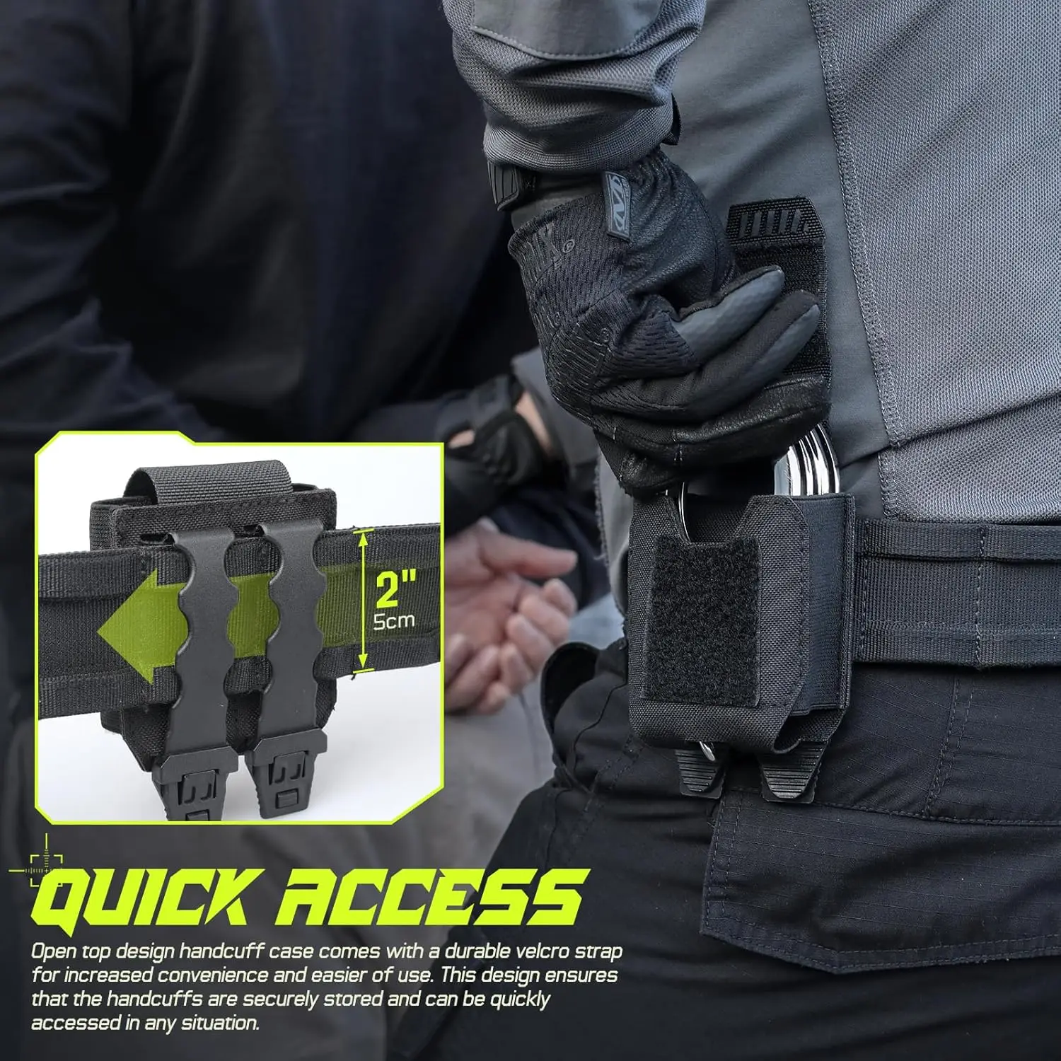 Bolsa Universal para esposas, funda para grilletes Molle, soporte táctico para esposas, bolsa para cinturón para cadena/bisagras/funda plegable para esposas - imagen 5