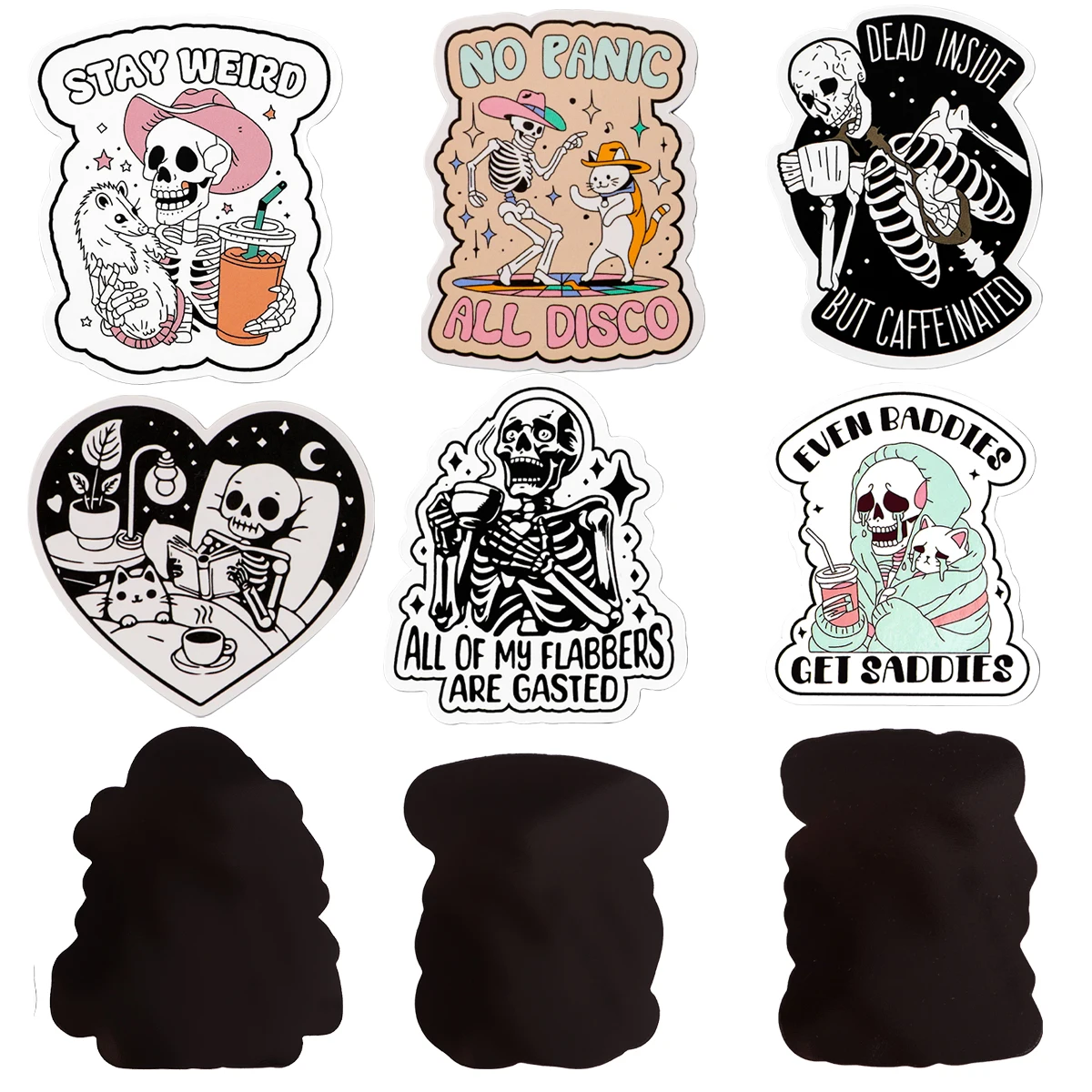 Esqueleto y gato libro de lectura imanes de dibujos animados refrigerador adhesivos magnéticos accesorios de cocina bricolaje decoración del hogar regalo