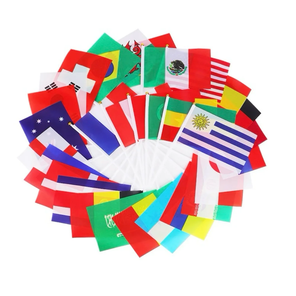 Bandera ondeante con mástil de plástico para decoración navideña - imagen 3