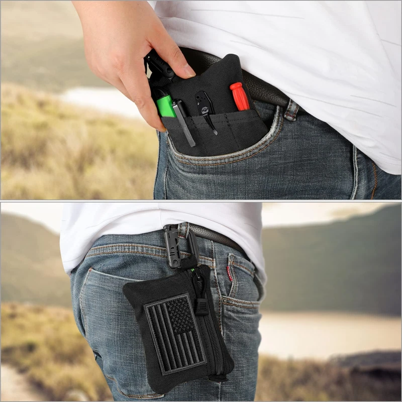 Organizador de bolsillo táctico EDC, Mini billetera, tarjeta, cinturón, paquete de cintura, Camping, senderismo, caza, monedero al aire libre, bolsa EDC militar - imagen 5