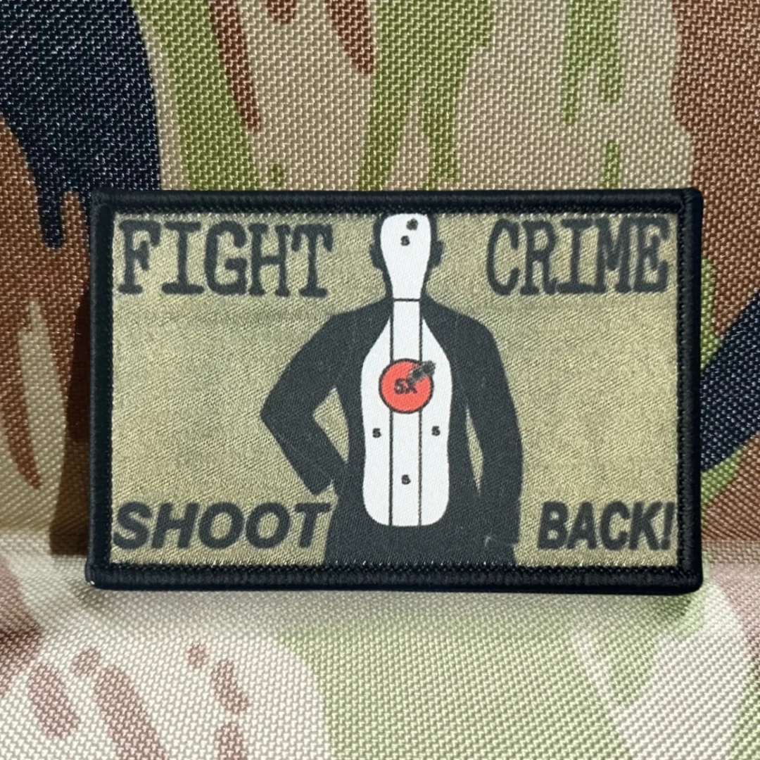 Parches de gancho y bucle impresos para lucha contra el crimen, insignia de moral táctica militar para ropa, pegatina para mochila para equipo al aire libre - imagen 3