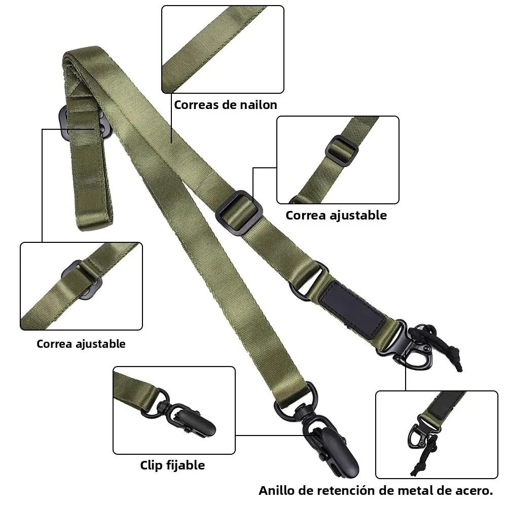 Eslinga táctica para Rifle de misión MS2, cuerda ajustable de doble punto, correa de seguridad para pistola, cordón multifunción CS - imagen 3