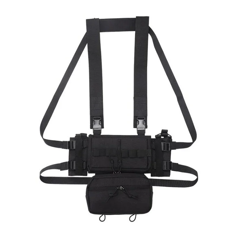 Chaleco táctico de nailon para taladro en el pecho, bolsa para revistas, funda, sistema Molle, accesorios de cintura para caza, equipos de equipo - imagen 2