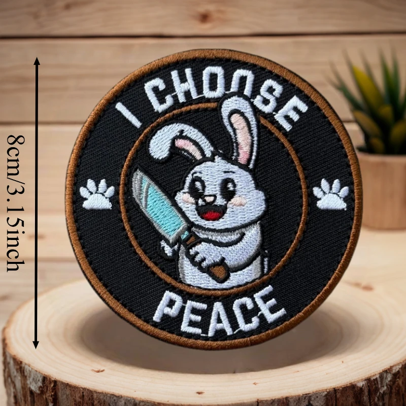 Parche bordado "I CHOOSE PEACE", chaleco táctico, insignia de moral con gancho y bucle, pegatinas para mochila militar, parches para brazalete para ropa - imagen 3