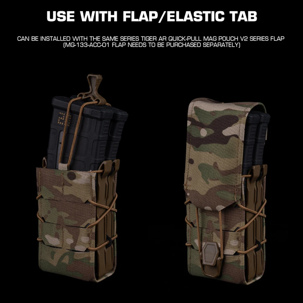 Bolsa doble para cargador 5,56 7,62, táctica M4 AR15, Rifle de caza, bolsa Mag de liberación rápida para chaleco Airsoft, portador de placa, equipo Molle - imagen 2