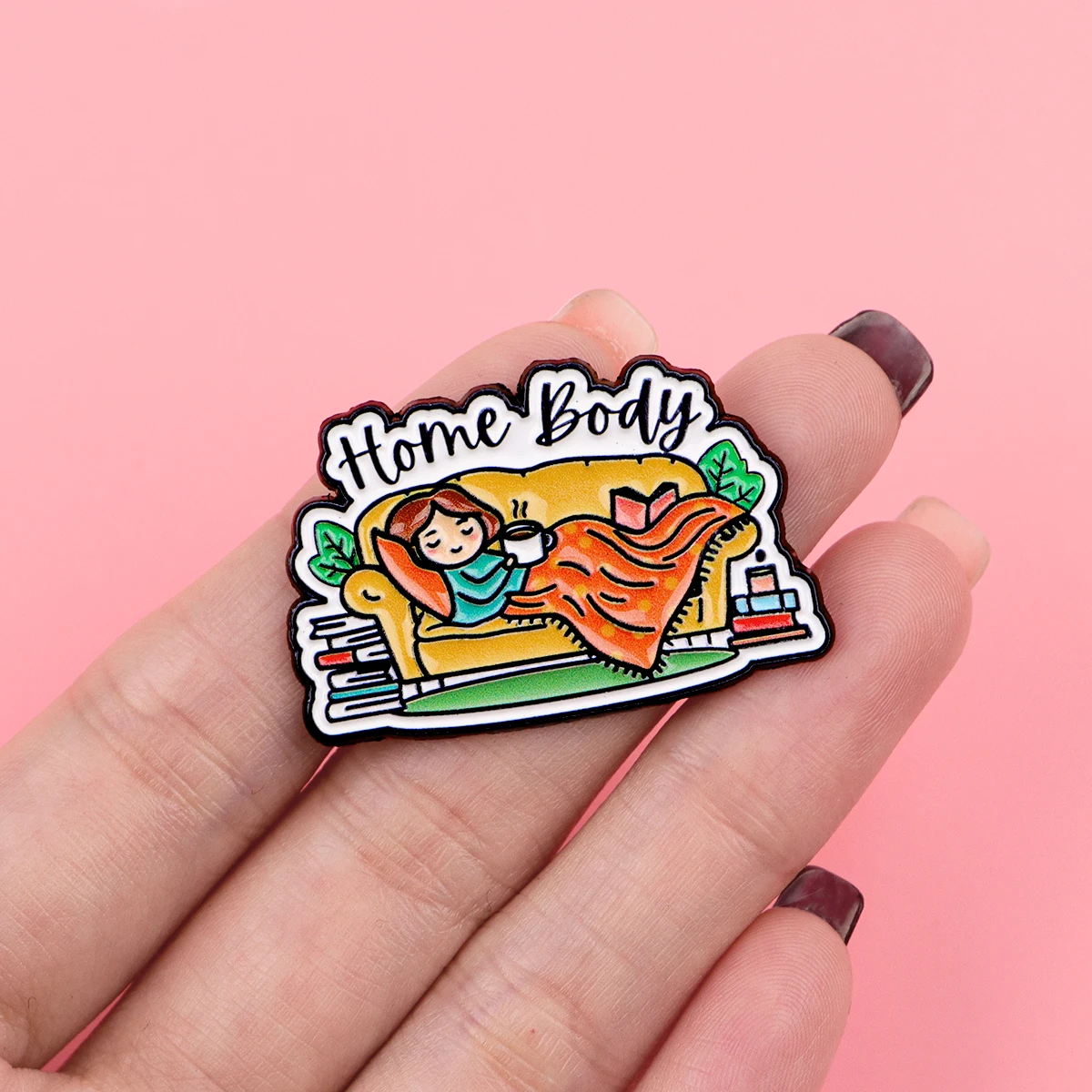Pin esmalte solapa chica tierna y libro broche decorativo - imagen 4
