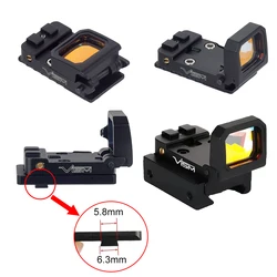 VISM Flip Dot Reflex Sight compacto Flip Up Red Dot Sight Universal para adaptador de Base de montaje Universal montaje en riel para mira telescópica de 20mm