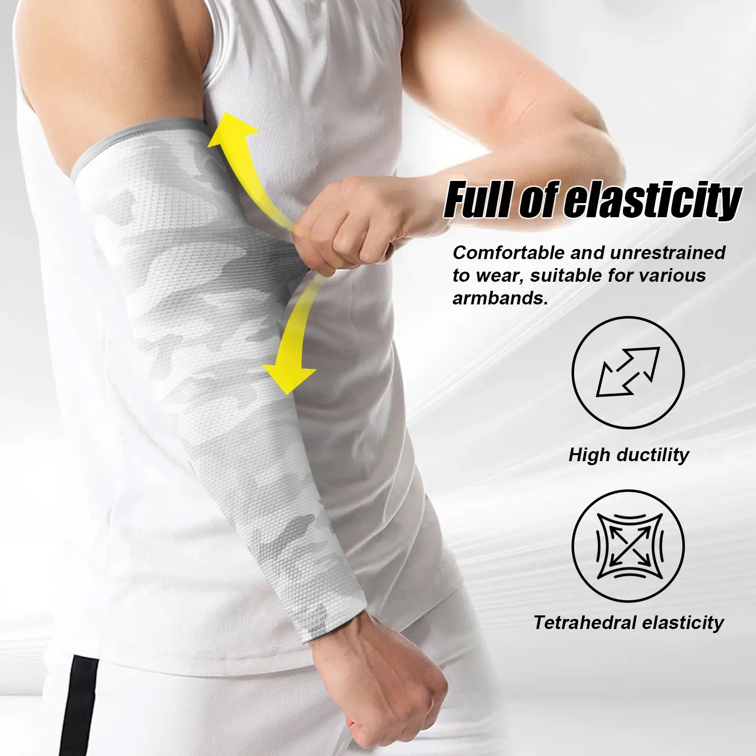 Mangas de brazo de seda de hielo, funda de manga fresca, protección UV transpirable, cubierta de brazo para conducir, montar, correr, pescar, deportes al aire libre de verano - imagen 3