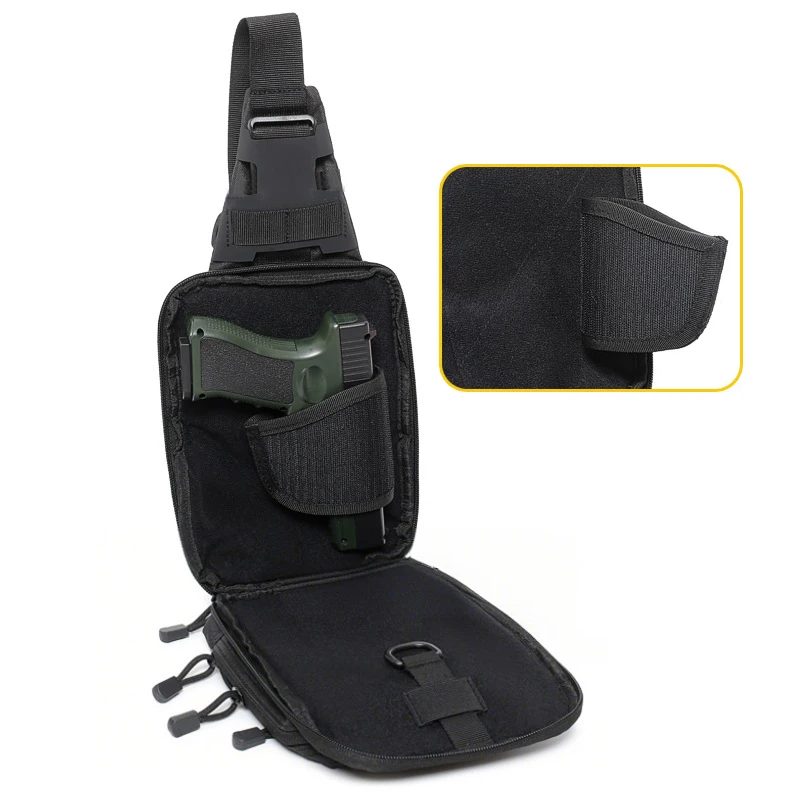 Bolsa de pecho de escalada táctica, funda de transporte oculta para pistola, bolso cruzado para pistola, riñonera para viajes al aire libre, caza y desplazamientos - imagen 3
