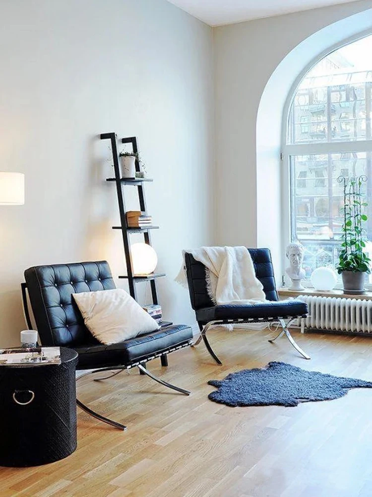 Sofá individual con personalidad de lujo, sillón italiano ligero, sala de estar de cuero, balcón - imagen 3