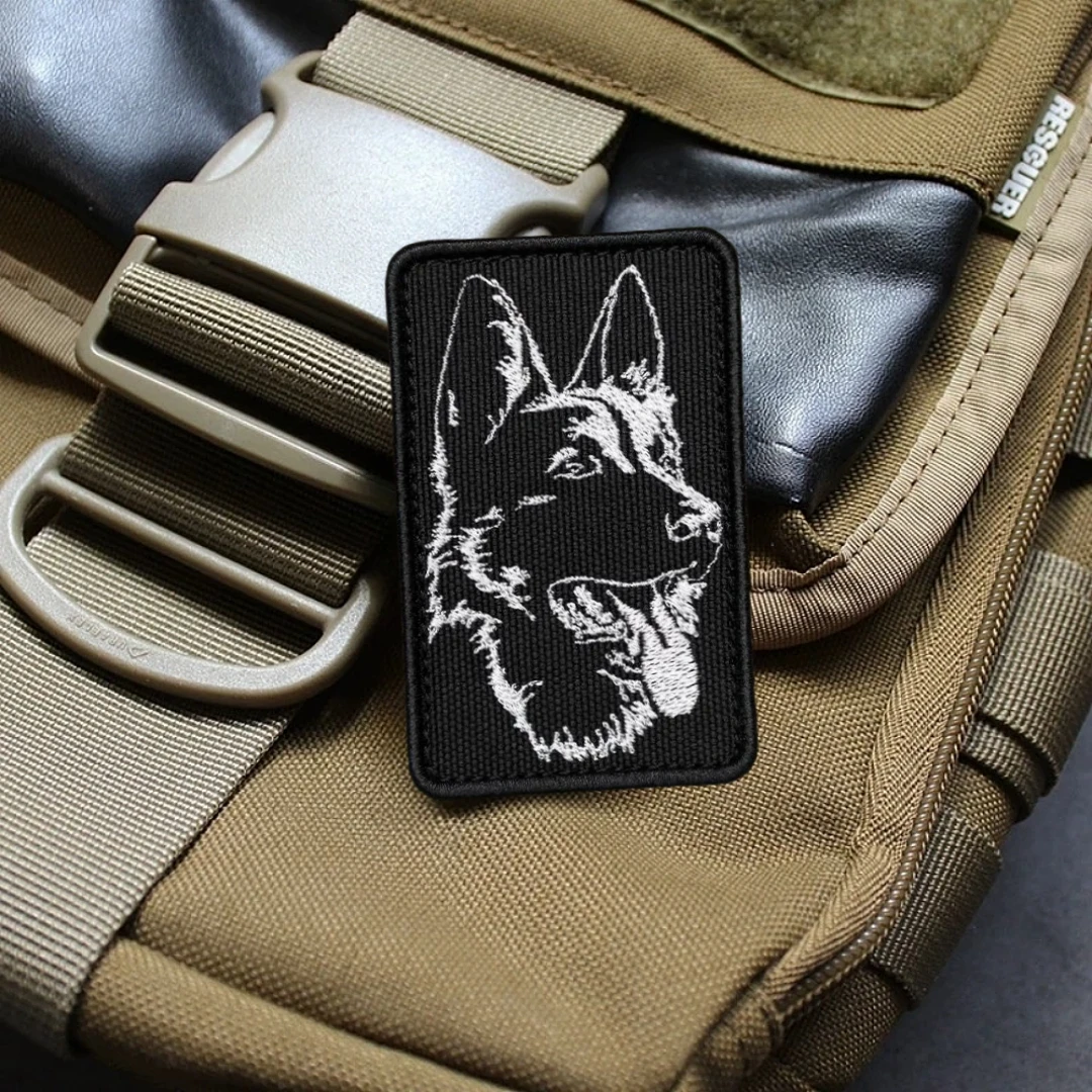 Insignia de moral de doberman perro pastor alemán K9 parche táctico sombreros militares parches de gancho y bucle bordados pegatina para mochila - imagen 4