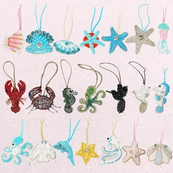 Parches de cuentas de cristal 3D, dije para bolso, llaveros coloridos hechos a mano con diamantes de imitación, colgante de cordón para dije de bolso, decoración de mochila