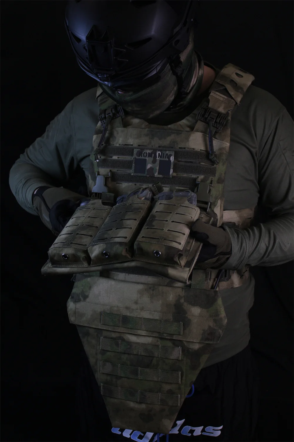 Chaleco táctico Panel de armadura de ingle y paquete de canguro - Accesorio de nailon Molle de camuflaje - imagen 5