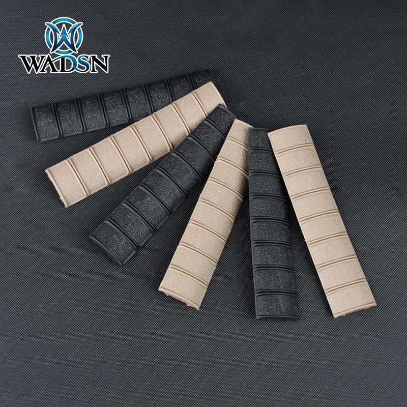 WADSN 4 Uds Panel de riel Protector cubierta de riel Picatinny táctico cubiertas de Airsoft Panel de cubierta de riel tejido acanalado para riel de 20mm - imagen 4