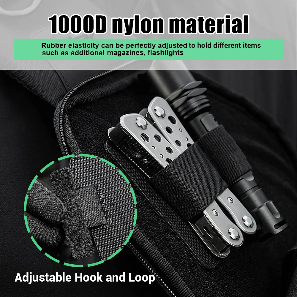 Funda táctica doble para revistas, bolsa de inserción Modular, doble soporte para revistas, mochila, aparejo de pecho, organizador, Panel, sujetadores de gancho - imagen 3