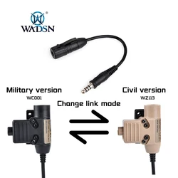 Auriculares tácticos WADSN U94PTT con adaptador PTT para exteriores