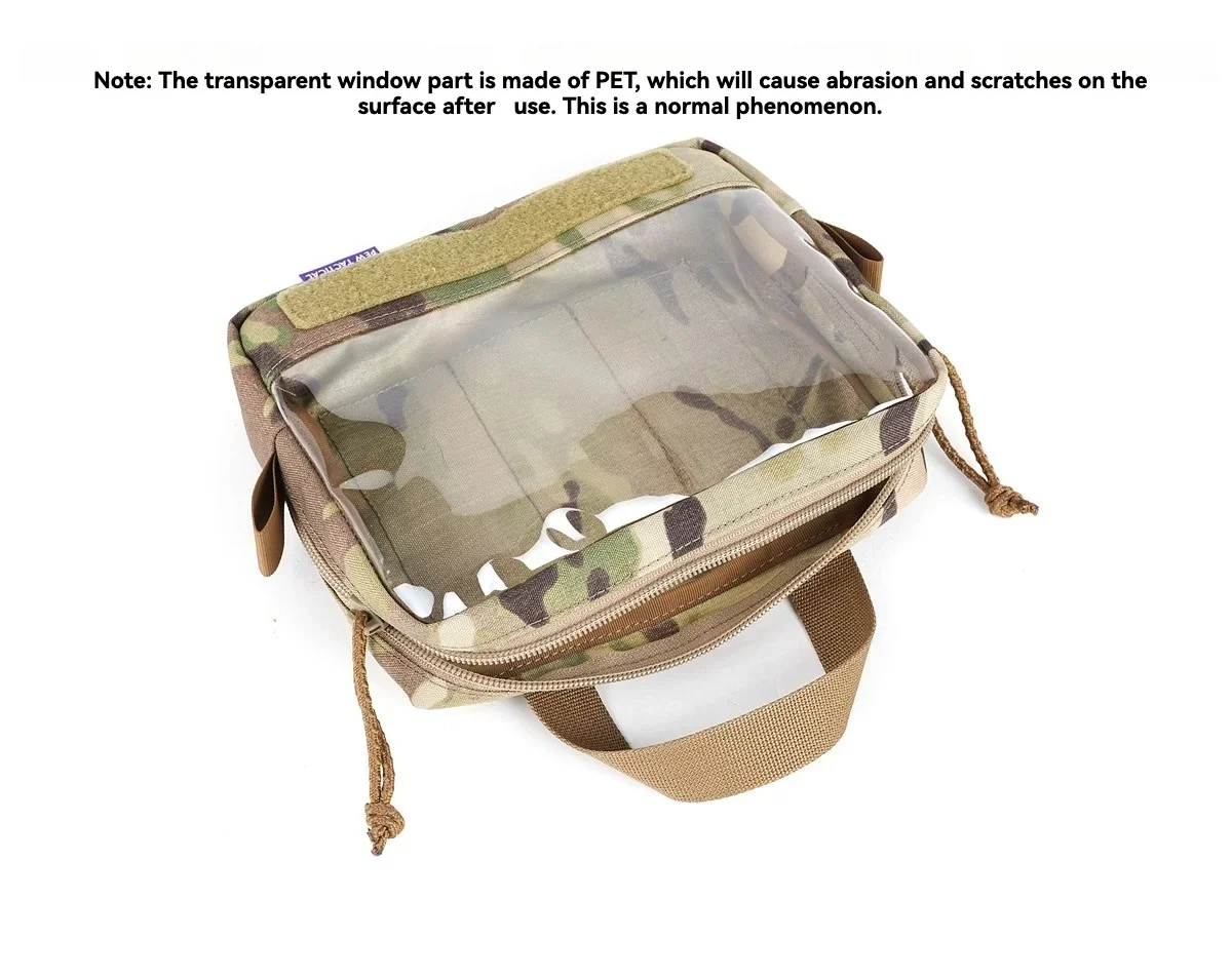 Bolsa de almacenamiento y organización visual táctica PEW, bolsa varios, gancho trasero de ventana transparente de material PET - imagen 5