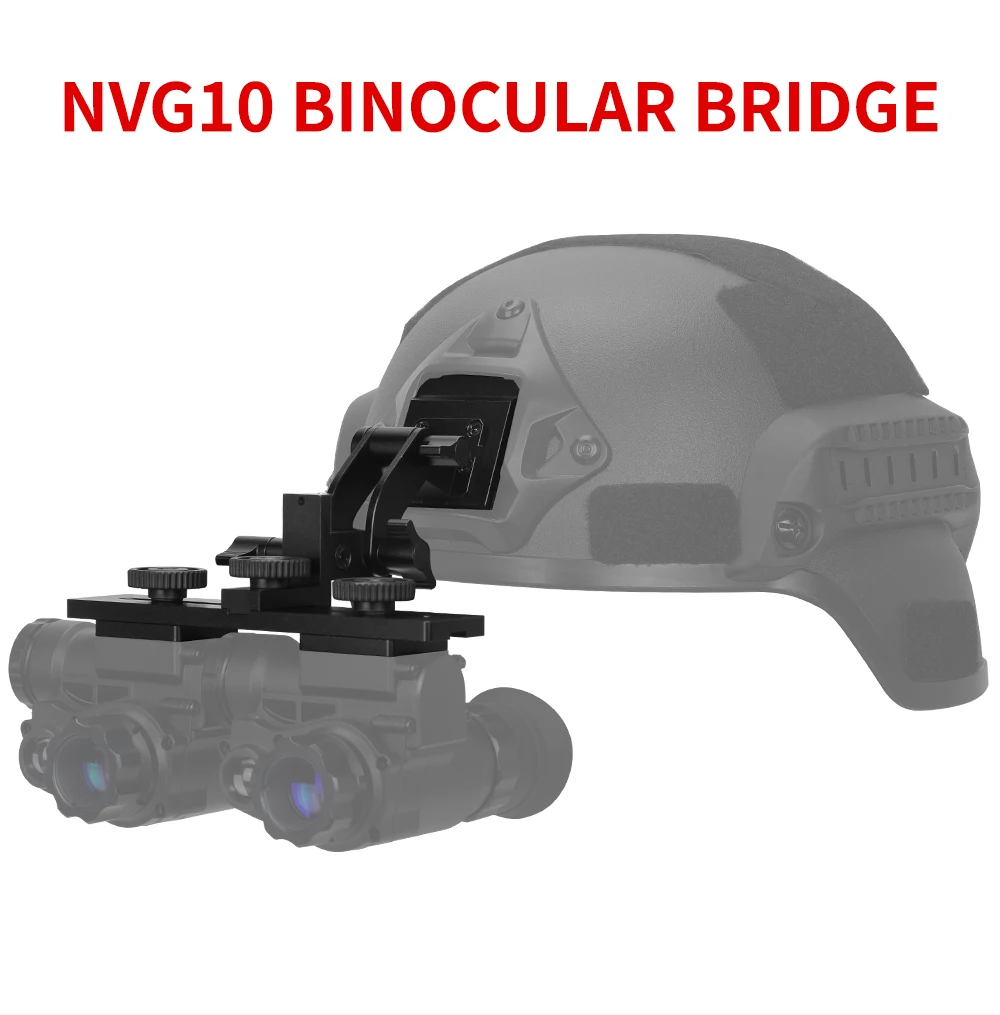 Montura de puente Binocular NVG10 NVG30, gafas de visión nocturna integradas, soporte de cascos tácticos ajustables de aluminio CNC de montaje rápido - imagen 4