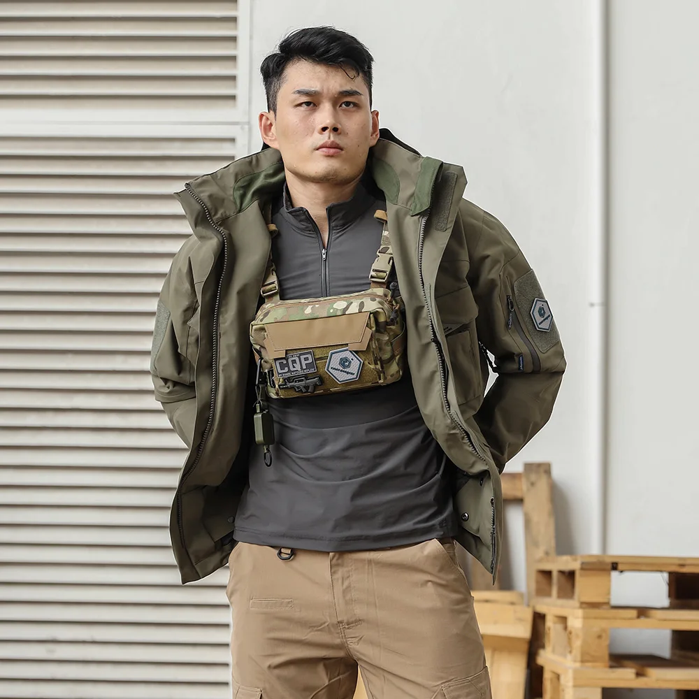 Emersongear Etiqueta Azul Función “Dimorphic Egret” Abrigo de viento Chaqueta impermeable Ergonómica Multi Bolsillo Caza al aire libre RG - imagen 4