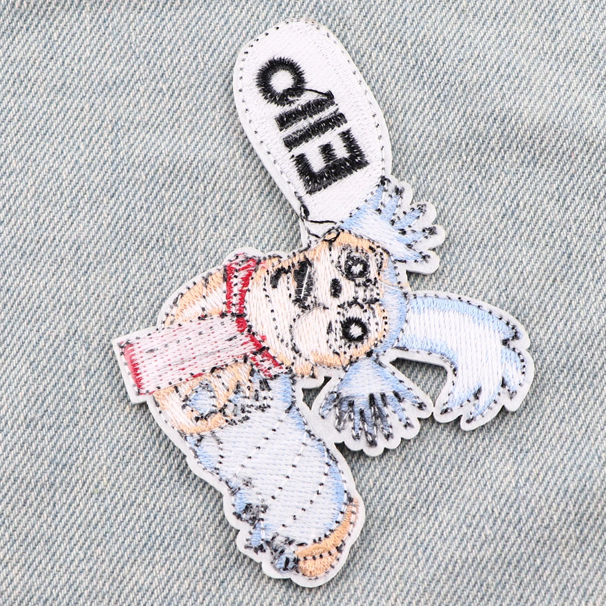 AD2878 parche bordado de lombriz Ello, parches para planchar en la ropa, parches de insectos feos de dibujos animados divertidos para chaquetas, pegatinas de parche de costura DIY - imagen 5