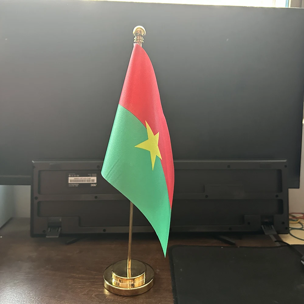 Bandera de Escritorio SKY FLAG de Burkina Faso, 14x21cm, Poliéster, Bandera Nacional de Burkina Faso, Adorno de Escritorio