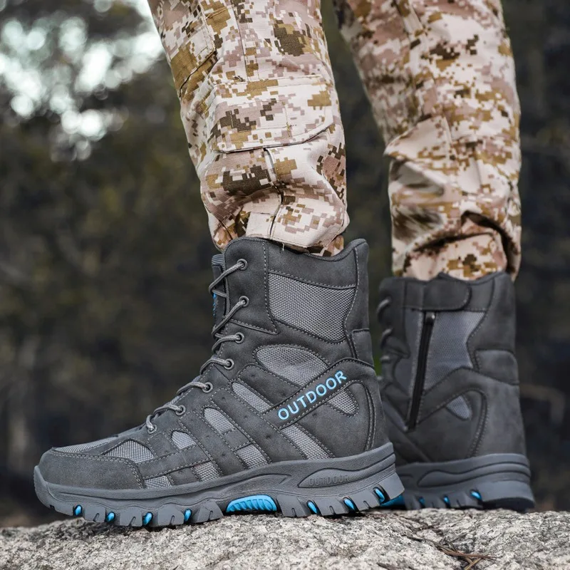 HIKEUP-Botas de combate de fuerzas especiales para hombre, zapatos tácticos de entrenamiento, calzado de senderismo al aire libre, talla grande, Invierno - imagen 5