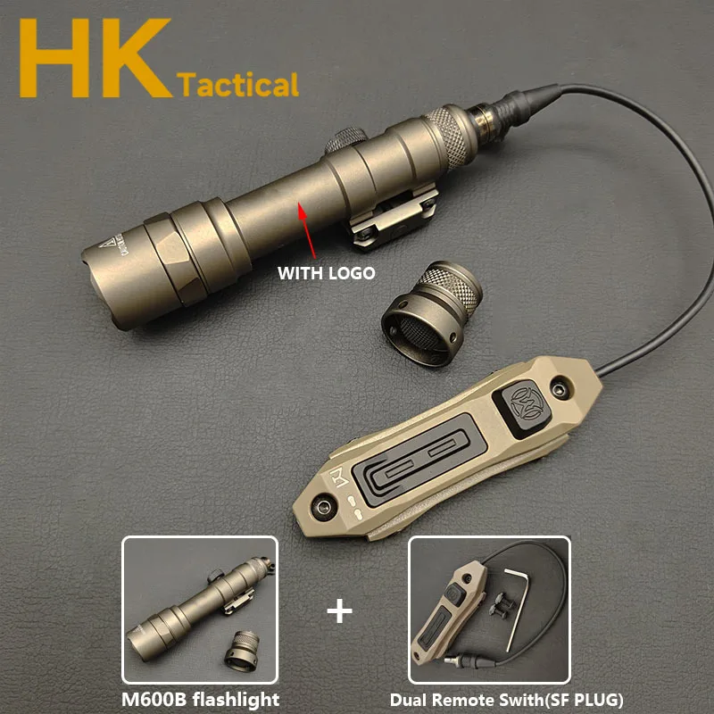 Luz exploradora táctica M600 M300, interruptor de presión de doble función Axon M600B M300B, linterna de 600LM, lámpara de luz para armas de caza - imagen 3