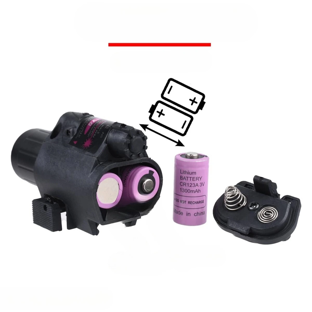 Linterna táctica con interruptor remoto, punto rojo, la-ser, luz de pistola para Glock 17 19 / 20mm, riel de caza - imagen 3