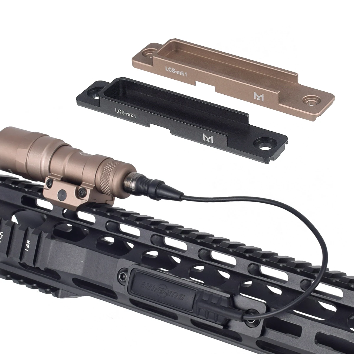 Conjuntos tácticos Airsoft SF M600 M300, luz de explorador, Panel de bolsillo de 20mm, interruptor Mlok Picatinny, montaje en riel, linterna para Rifle AR15 - imagen 3