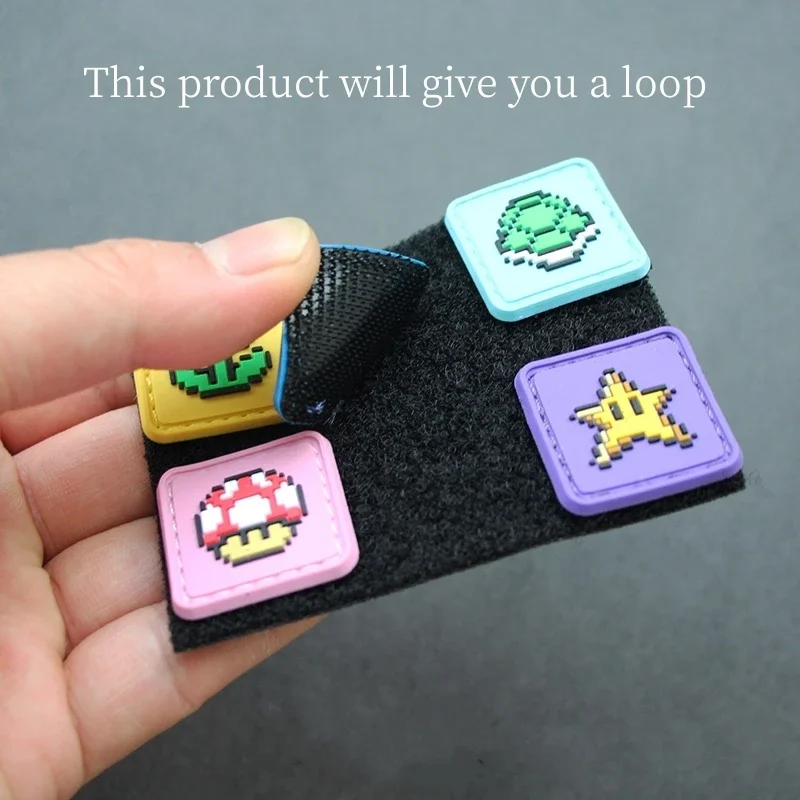 Parche de PVC de dibujos animados de píxeles para ropa, juego de liquidación de aduanas, insignia de moral táctica en mochila, aplique, gancho, brazalete adhesivo - imagen 4